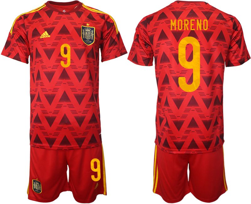 Cheap Men 2022 World Cup National Team Spain home red 9 Soccer Jersey
